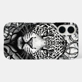Zwart-witte luipaard Chic Monochroom Dier Case-Mate iPhone Case (Achterkant (horizontaal))