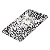 Zwart-witte luipaard in spikkelpatroon magneet (Linkerzijde)