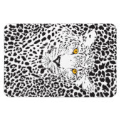 Zwart-witte luipaard in spikkelpatroon magneet (Horizontaal)