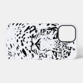 Zwart Witte Luipaard iPhone Hoesje (Achterkant horizontaal)