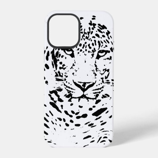 Zwart Witte Luipaard iPhone Hoesje (Achterkant)
