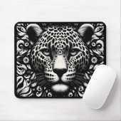 Zwart & Witte Luipaard Muismat (Met muis)