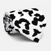 Zwart-witte luipaard stropdas (Opgerold)