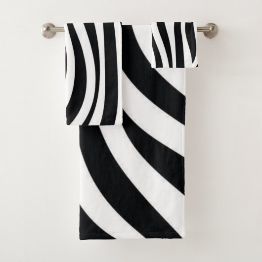 Zwart & Witte Luipaardprint Badkamer Handdoek Sets (Insitu)