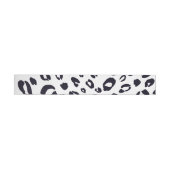 Zwart Witte Luipaardprint Kaart Wrap Around Labels Omwikkelbaar Adreslabel (Individueel)