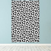 Zwart-witte luipspuiten Afdrukpatroon Canvas Afdruk (Insitu (Houten vloer))