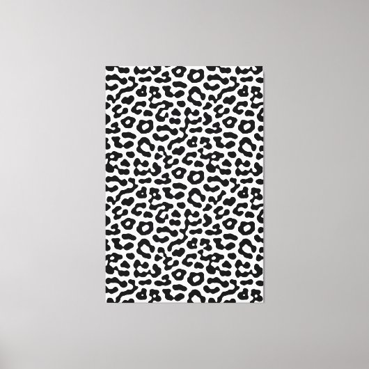 Zwart-witte luipspuiten Afdrukpatroon Canvas Afdruk (Voorkant)