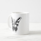 Zwart-Witte Luna-Motvlinder Koffiemok (Voorkant links)