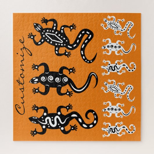 Zwart-witte luzards Thunder_Cove Southwest Style Legpuzzel (Verticaal)