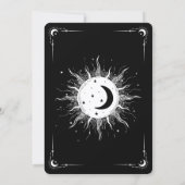 Zwart witte maan zon tarot hemelse afstuderen kaart (Achterkant)