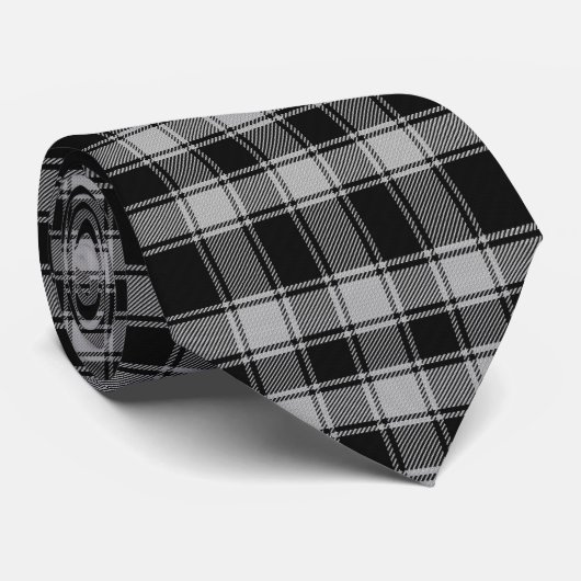 Zwart-witte macrofagen Tartan Stropdas (Opgerold)