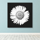 Zwart Witte Madelief Bloem Kunst Botanische Fotogr Canvas Afdruk (Insitu (Houten vloer))