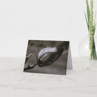 Zwart & Witte Magnolia Knop Minimalistische Kunst Bedankkaart