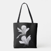 Zwart-witte Magnolia Tote Bag (Achterkant)