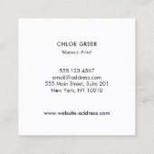 Zwart-witte makreel kunstenaar die het Rode Lips-p Vierkante Visitekaartje (Achterkant)