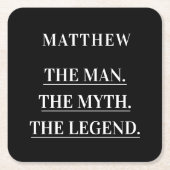 Zwart witte man mythe legende kartonnen onderzetters (Voorkant)