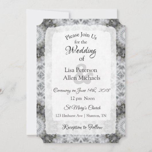 Zwart-witte Mandala-huwelijksuitnodigingen Kaart (Voorkant)