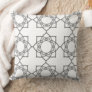 Zwart Witte Mandala Patroon Kussen Stof Verf