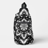 Zwart Witte Mandala Schoudertas Sling Bag (Voorkant)