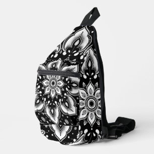 Zwart Witte Mandala Schoudertas Sling Bag