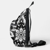 Zwart Witte Mandala Schoudertas Sling Bag (Rechts)