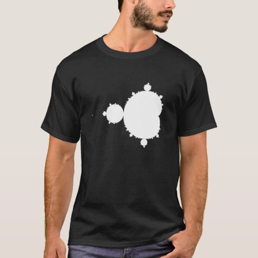 Zwart-witte Mandelbrot T-shirt (Voorkant)