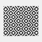 Zwart-witte mander fleece deken (Voorkant (Horizontaal))