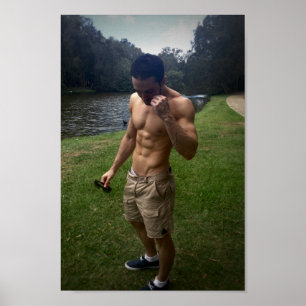 Zwart-witte mannetjes   fitness-poster poster