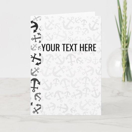 Zwart Witte Mariene Anker Patroon Aankondiging (Voorkant)