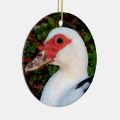 Zwart-witte marjovis Duck Hen Keramisch Ornament (Rechts)