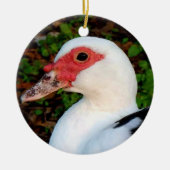 Zwart-witte marjovis Duck Hen Keramisch Ornament (Voorkant)