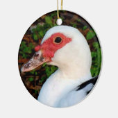 Zwart-witte marjovis Duck Hen Keramisch Ornament (Links)