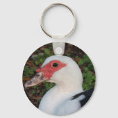 Zwart-witte marjovis Duck Hen Sleutelhanger (Voorkant)