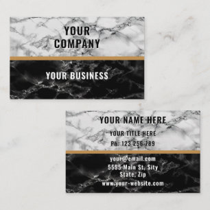 Zwart Witte Marmer Aangepaste Zakelijke Kaarten Vo Visitekaartje