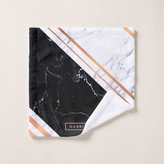 Zwart-witte marmer bad handdoek (Wasdoekje)