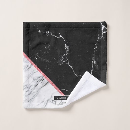 Zwart-witte marmer bad handdoek (Wasdoekje)