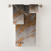 Zwart-witte marmer bad handdoek (Insitu)