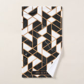 Zwart-witte marmer bad handdoek (Handdoek)