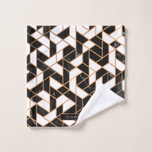 Zwart-witte marmer bad handdoek (Wasdoekje)