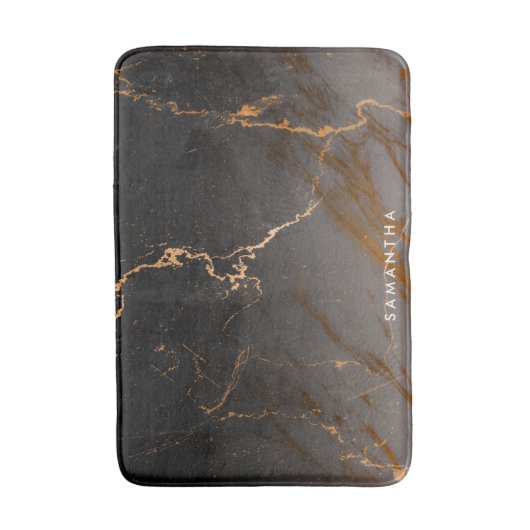 Zwart-witte marmer badmat (Voorkant Verticaal)