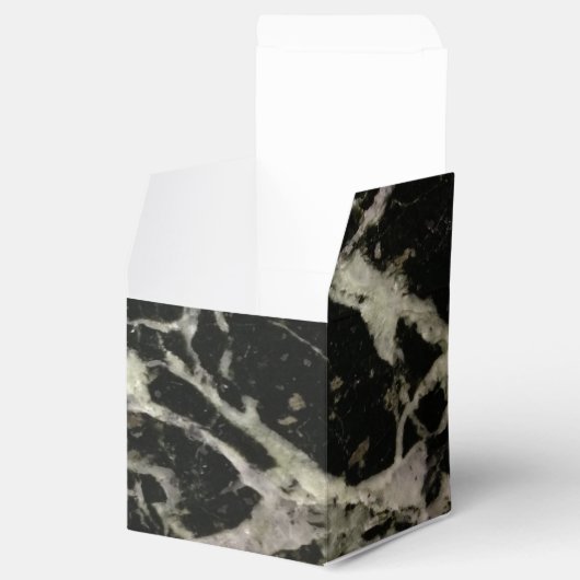 Zwart-witte marmer bedankdoosjes (Geopend)