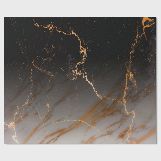 Zwart-witte marmer cadeaupapier (Vlak)