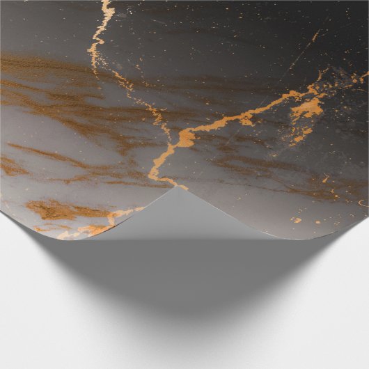 Zwart-witte marmer cadeaupapier (Hoek)