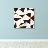 Zwart-witte marmer canvas afdruk (Insitu (Houten vloer))