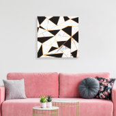 Zwart-witte marmer canvas afdruk (Insitu (Woonkamer))