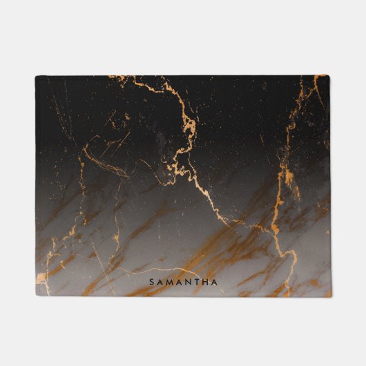Zwart-witte marmer deurmat (Voorkant)