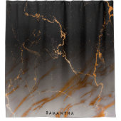 Zwart-witte marmer douchegordijn (Voorkant)