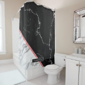 Zwart-witte marmer douchegordijn (In situ)