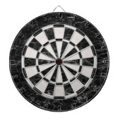 Zwart-witte marmer Elegant Classic Dartbord (Voorkant)