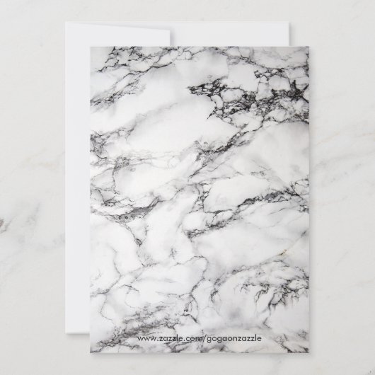 Zwart-witte marmer en glas kaart (Achterkant)